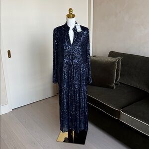 Sail to Sable STS Anne Midnight Navy Midi Dress NWT Size Large